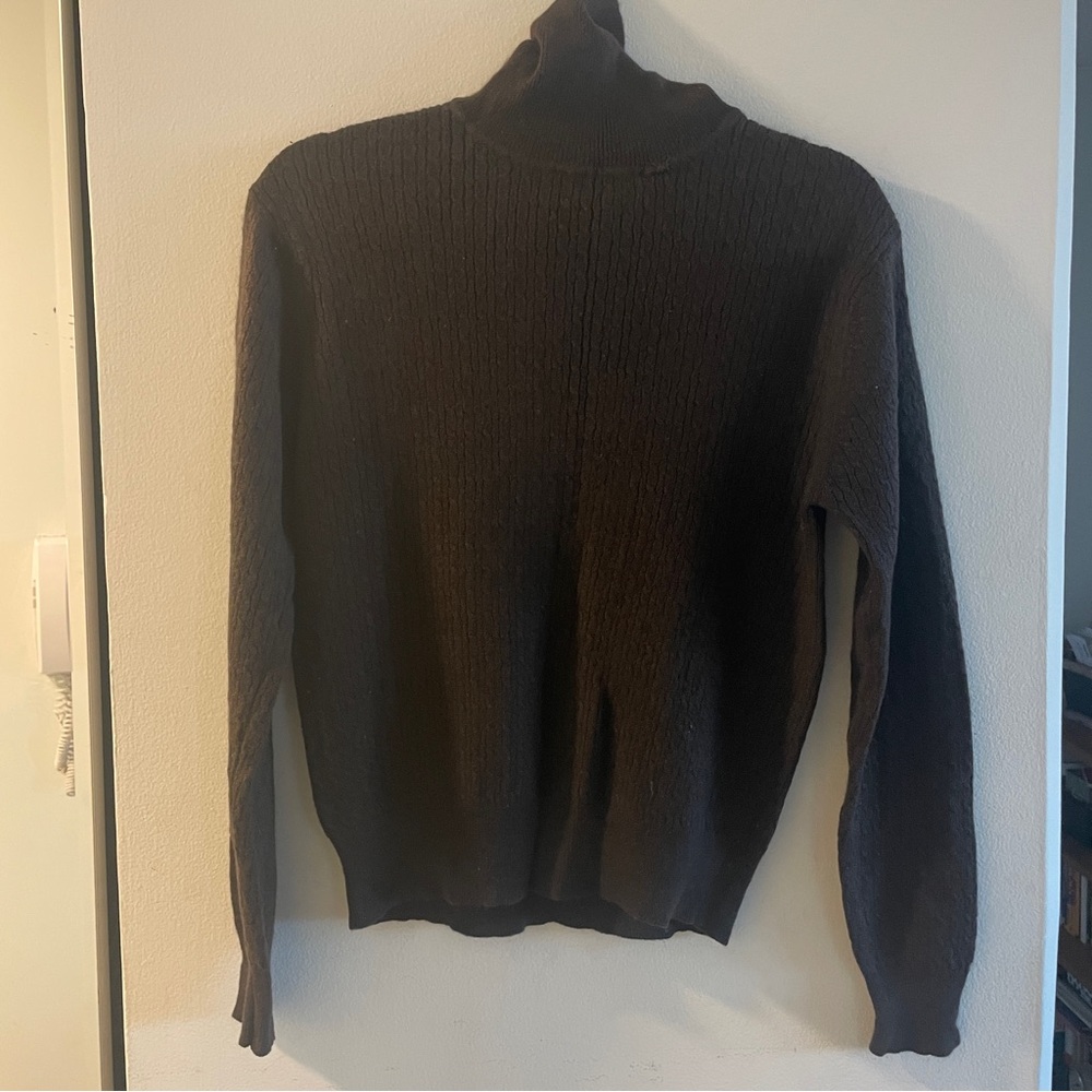 100% Cashmere Brown Turtleneck Sweater